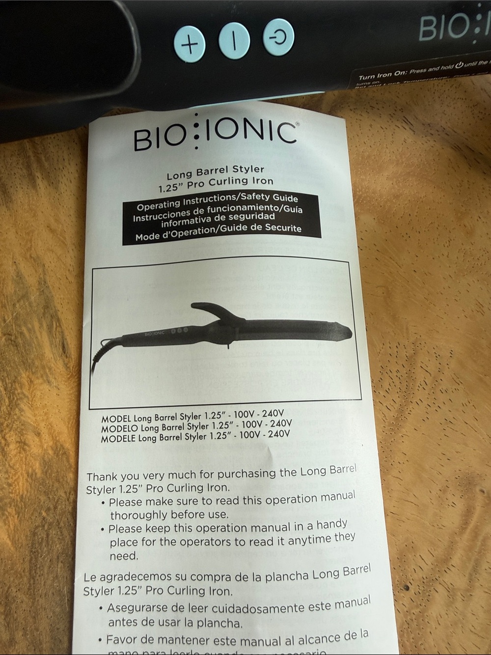 Bio Ionic 1.25" Pro Long Barrel Curling Iron - Black - Picture 4 of 5